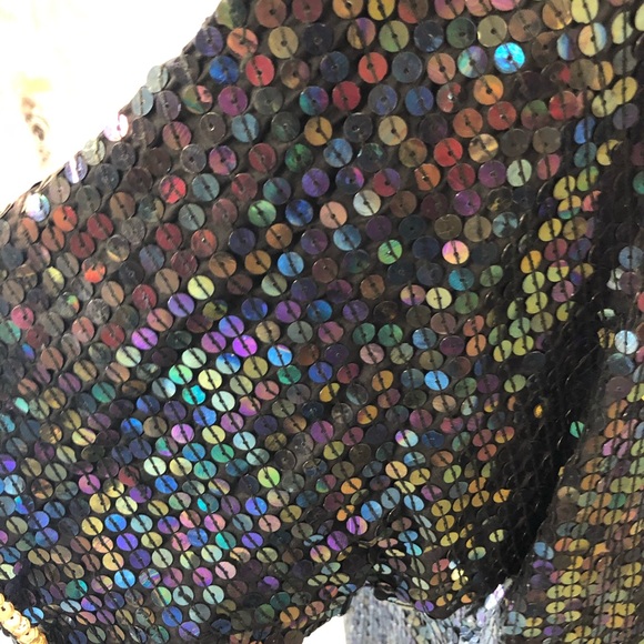 Vintage sequin blouse Elegance Anujan Silk and sequins Medium - Picture 8 of 11